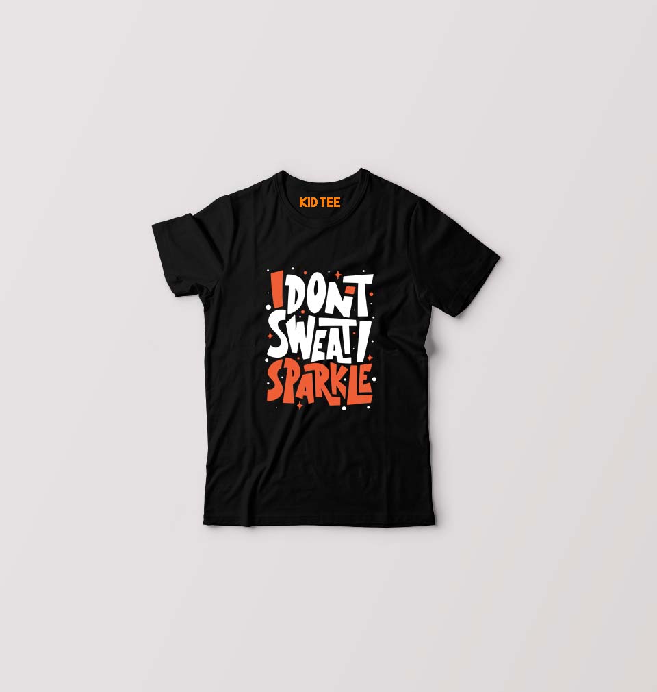 Gym Sweat Kids T-Shirt for Boy/Girl-Black-Ektarfa.online
