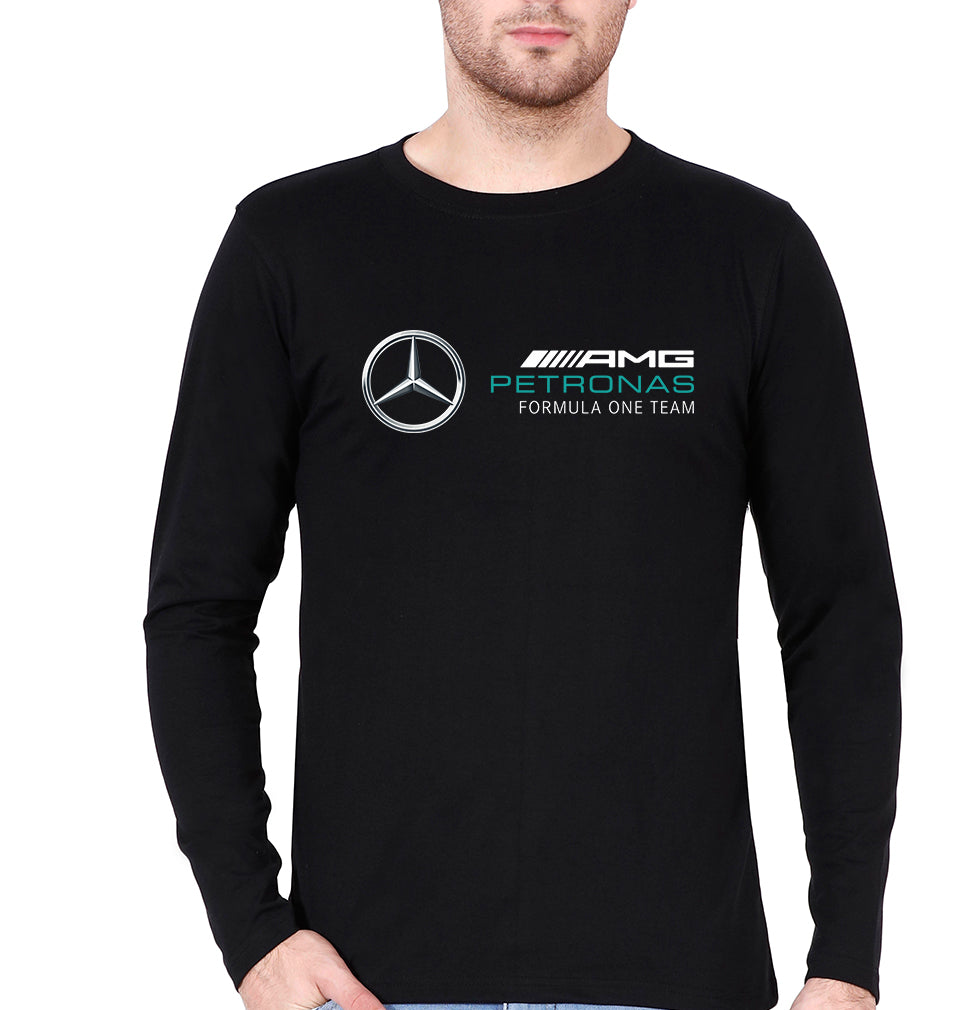 Mercedes AMG Petronas F1 Full Sleeves T-Shirt for Men-S(38 Inches)-Black-Ektarfa.online