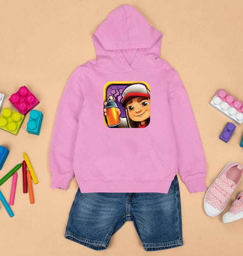 Subway Surfers Kids Hoodie for Boy/Girl-Light Baby Pink-Ektarfa.online