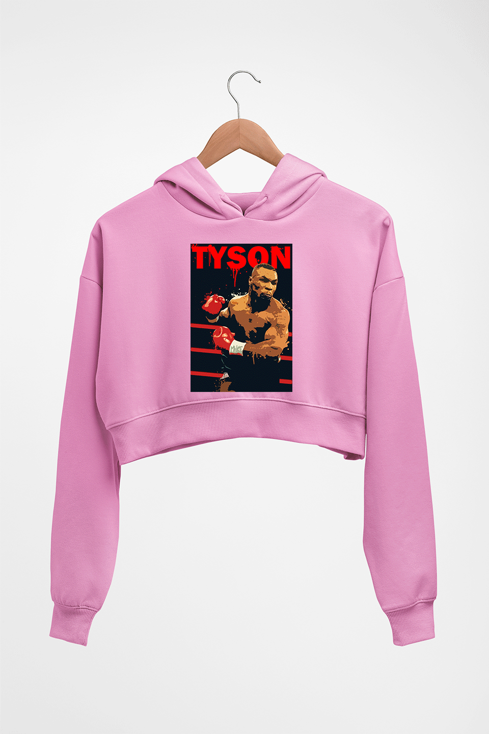 Mike Tyson Crop HOODIE FOR WOMEN-Light Baby Pink-Ektarfa.online