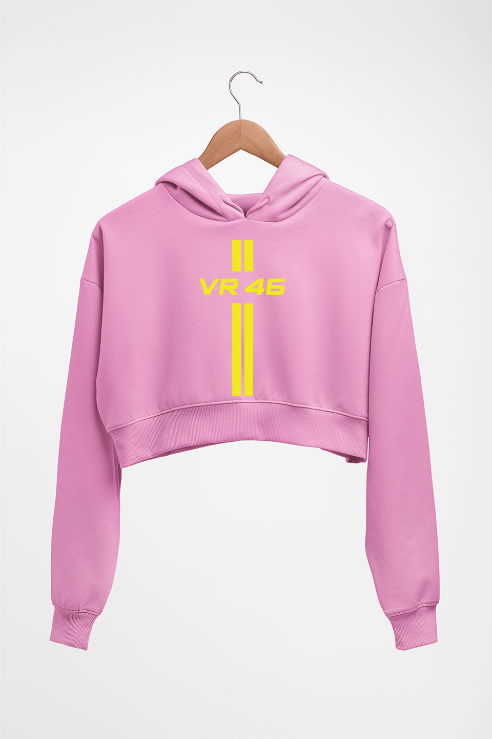 Valentino Rossi(VR 46) Crop HOODIE FOR WOMEN-Light Baby Pink-Ektarfa.online