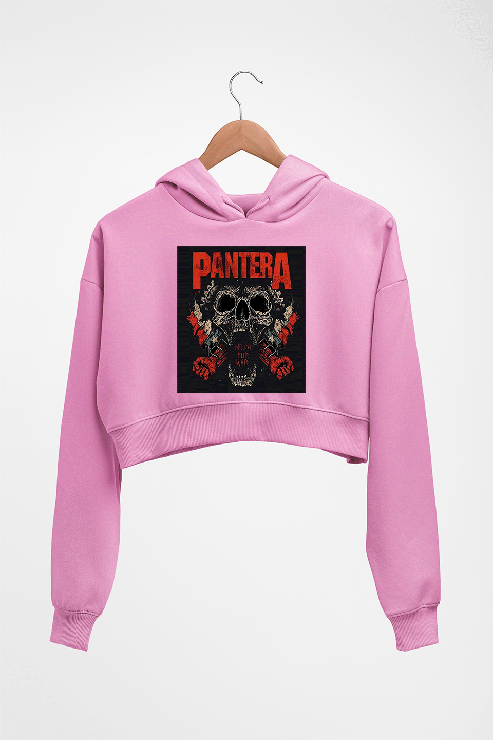 Pantera Crop HOODIE FOR WOMEN-Light Baby Pink-Ektarfa.online