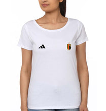 Load image into Gallery viewer, Belgium Football T-Shirt for Women-White-Ektarfa.online
