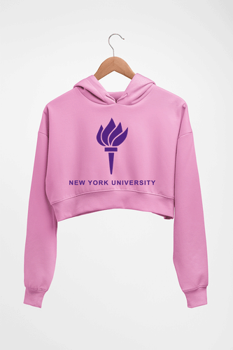 New York University Crop HOODIE FOR WOMEN-Light Baby Pink-Ektarfa.online