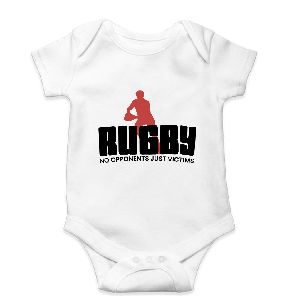 Rugby Kids Romper For Baby Boy/Girl-0-5 Months(18 Inches)-White-Ektarfa.online