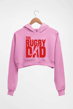 Load image into Gallery viewer, Rugby Dad Crop HOODIE FOR WOMEN-Light Baby Pink-Ektarfa.online
