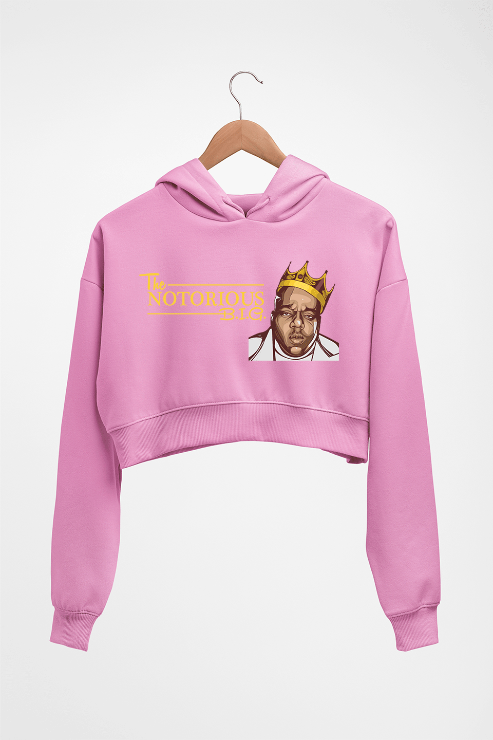 The Notorious B.I.G Crop HOODIE FOR WOMEN-Light Baby Pink-Ektarfa.online