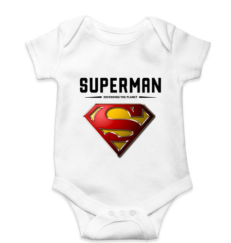 Superman Superhero Kids Romper For Baby Boy/Girl-0-5 Months(18 Inches)-White-Ektarfa.online