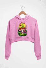 Load image into Gallery viewer, Trippy Psychedelic Weed Stoned Crop HOODIE FOR WOMEN-Light Baby Pink-Ektarfa.online
