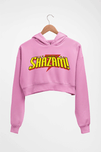 Load image into Gallery viewer, The Power of Shazam! Crop HOODIE FOR WOMEN-Light Baby Pink-Ektarfa.online
