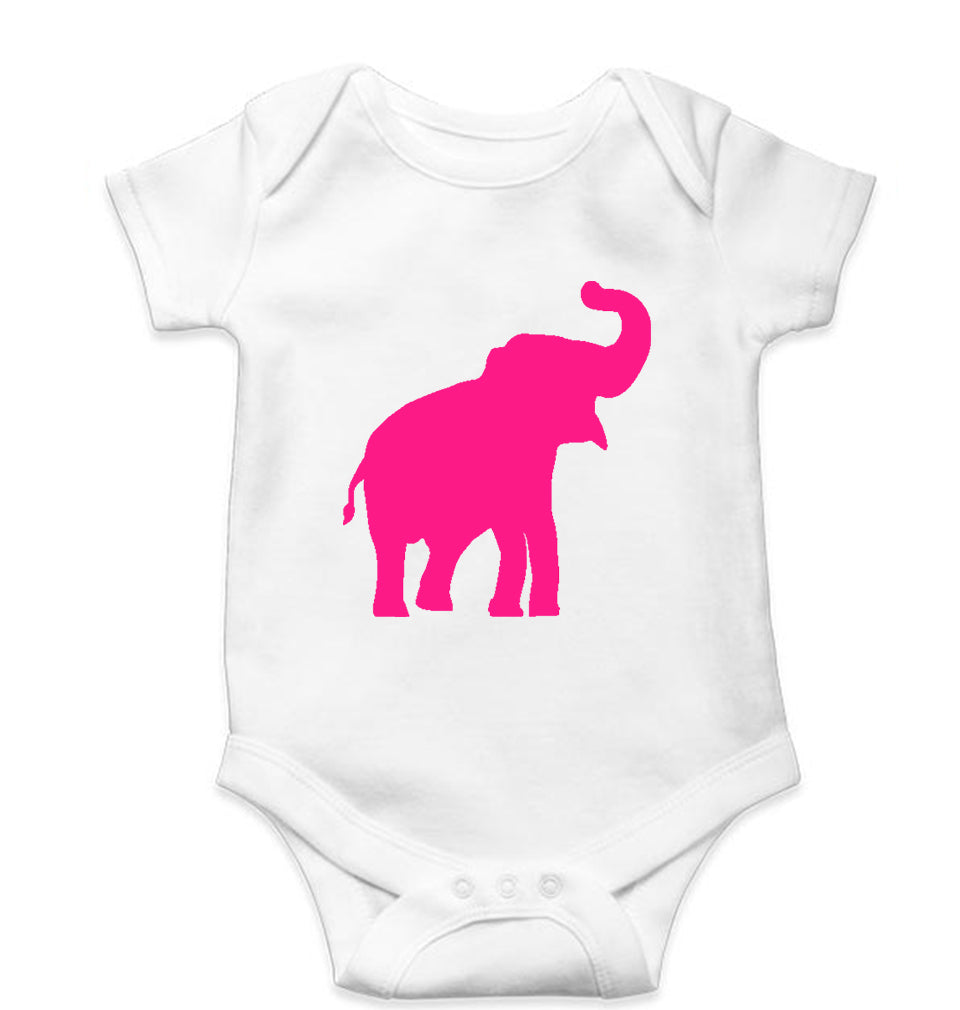 Pink Elephant Kids Romper For Baby Boy/Girl-White-Ektarfa.online
