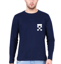 Load image into Gallery viewer, off White logo Full Sleeves T-Shirt for Men-Navy Blue-Ektarfa.online
