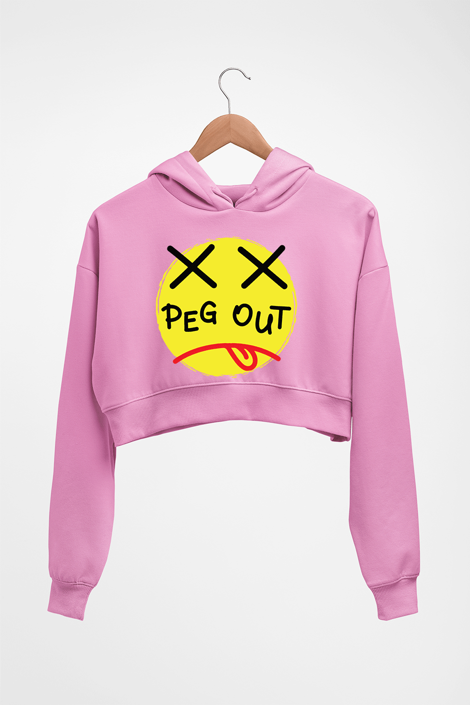 Peg Out Crop HOODIE FOR WOMEN-Light Baby Pink-Ektarfa.online