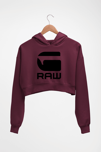 G Raw Crop HOODIE FOR WOMEN-Maroon-Ektarfa.online