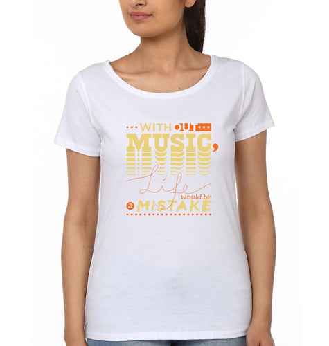 Music T-Shirt for Women-White-Ektarfa.online