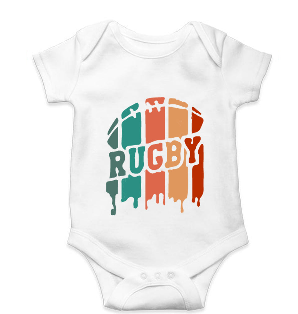 Rugby Kids Romper For Baby Boy/Girl-0-5 Months(18 Inches)-White-Ektarfa.online