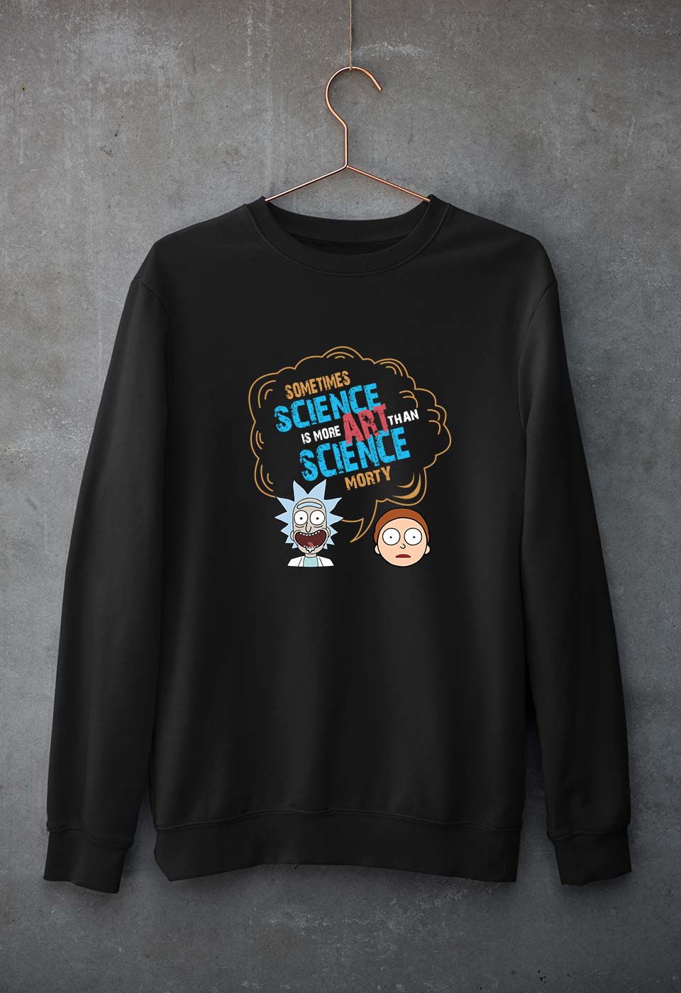 Rick and Morty Unisex Sweatshirt for Men/Women-Black-Ektarfa.online