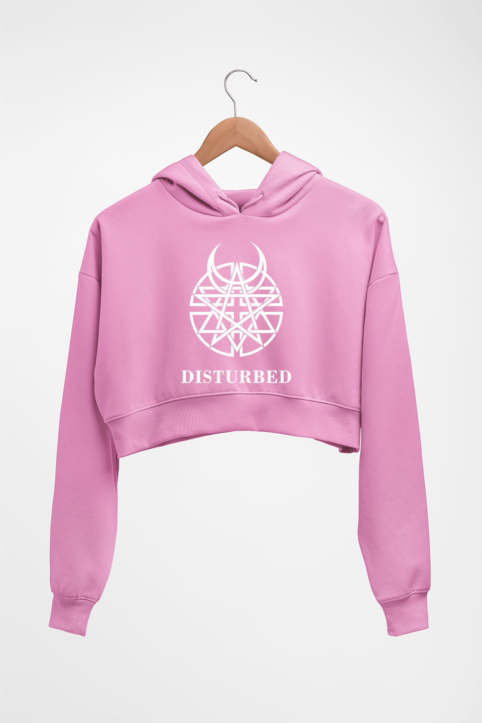 Disturbed Crop HOODIE FOR WOMEN-Light Baby Pink-Ektarfa.online