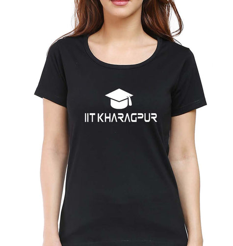 IIT Kharagpur T-Shirt for Women-XS(32 Inches)-Black-Ektarfa.online