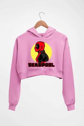 Deadpool Superhero Crop HOODIE FOR WOMEN-Light Baby Pink-Ektarfa.online