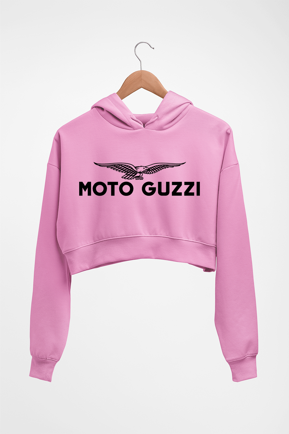 Moto Guzzi Crop HOODIE FOR WOMEN-Light Baby Pink-Ektarfa.online