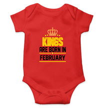 Load image into Gallery viewer, Kings Are Born In February Kids Romper For Baby Boy/Girl-0-5 Months(18 Inches)-RED-Ektarfa.online
