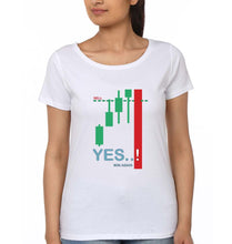 Load image into Gallery viewer, Share Market(Stock Market) T-Shirt for Women-White-Ektarfa.online
