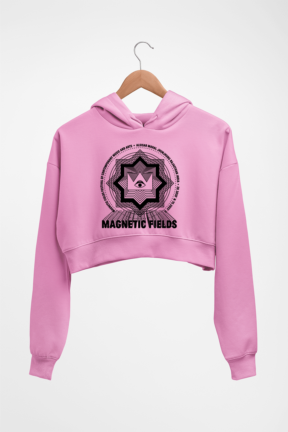 Magnetic fields Crop HOODIE FOR WOMEN-Light Baby Pink-Ektarfa.online