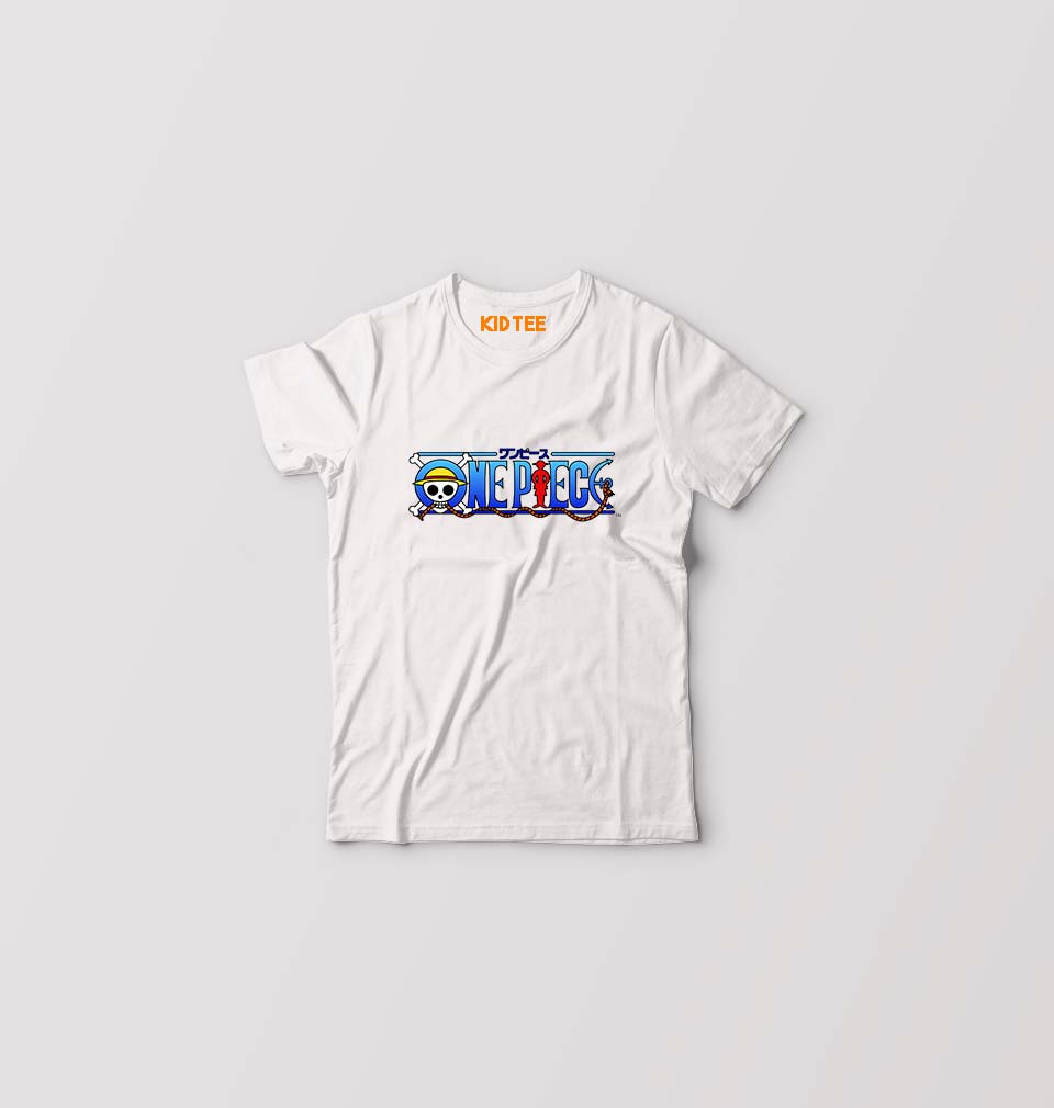 One Piece Kids T-Shirt for Boy/Girl-White-Ektarfa.online