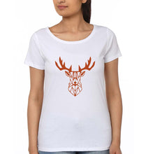 Load image into Gallery viewer, Deer T-Shirt for Women-White-Ektarfa.online
