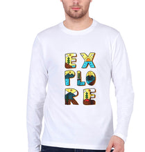 Load image into Gallery viewer, Explore Travel Adventure Full Sleeves T-Shirt for Men-White-Ektarfa.online
