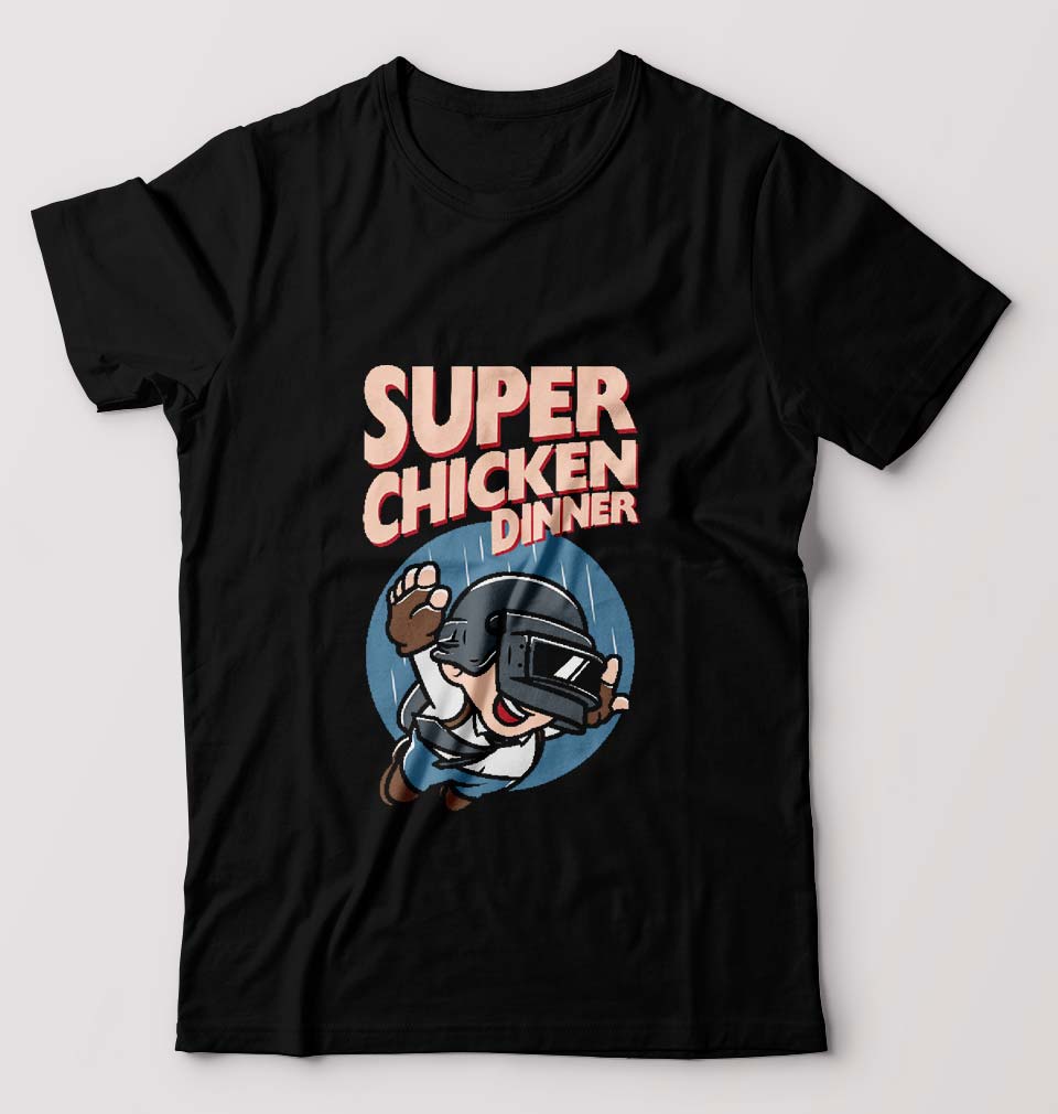 PUBG Super Chicken Dinner T-Shirt for Men-Black-Ektarfa.online