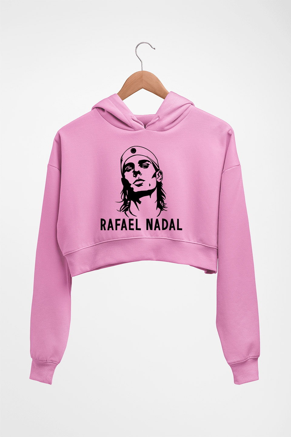 Rafael Nadal (RAFA) Crop HOODIE FOR WOMEN-Light Baby Pink-Ektarfa.online