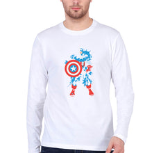 Load image into Gallery viewer, Captain America Superhero Full Sleeves T-Shirt for Men-White-Ektarfa.online
