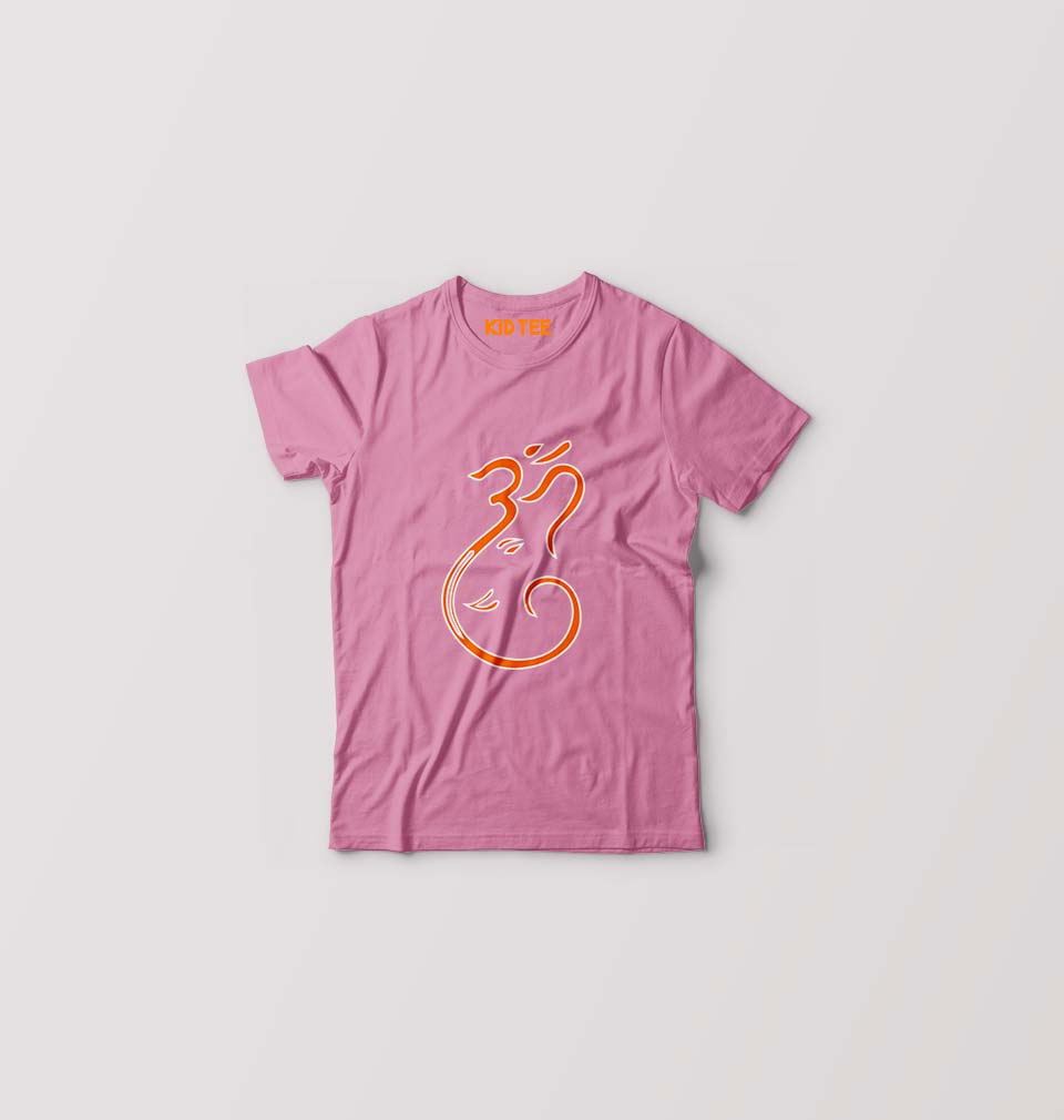 Ganpati JI(Ganesh) Kids T-Shirt for Boy/Girl-Pink-Ektarfa.online