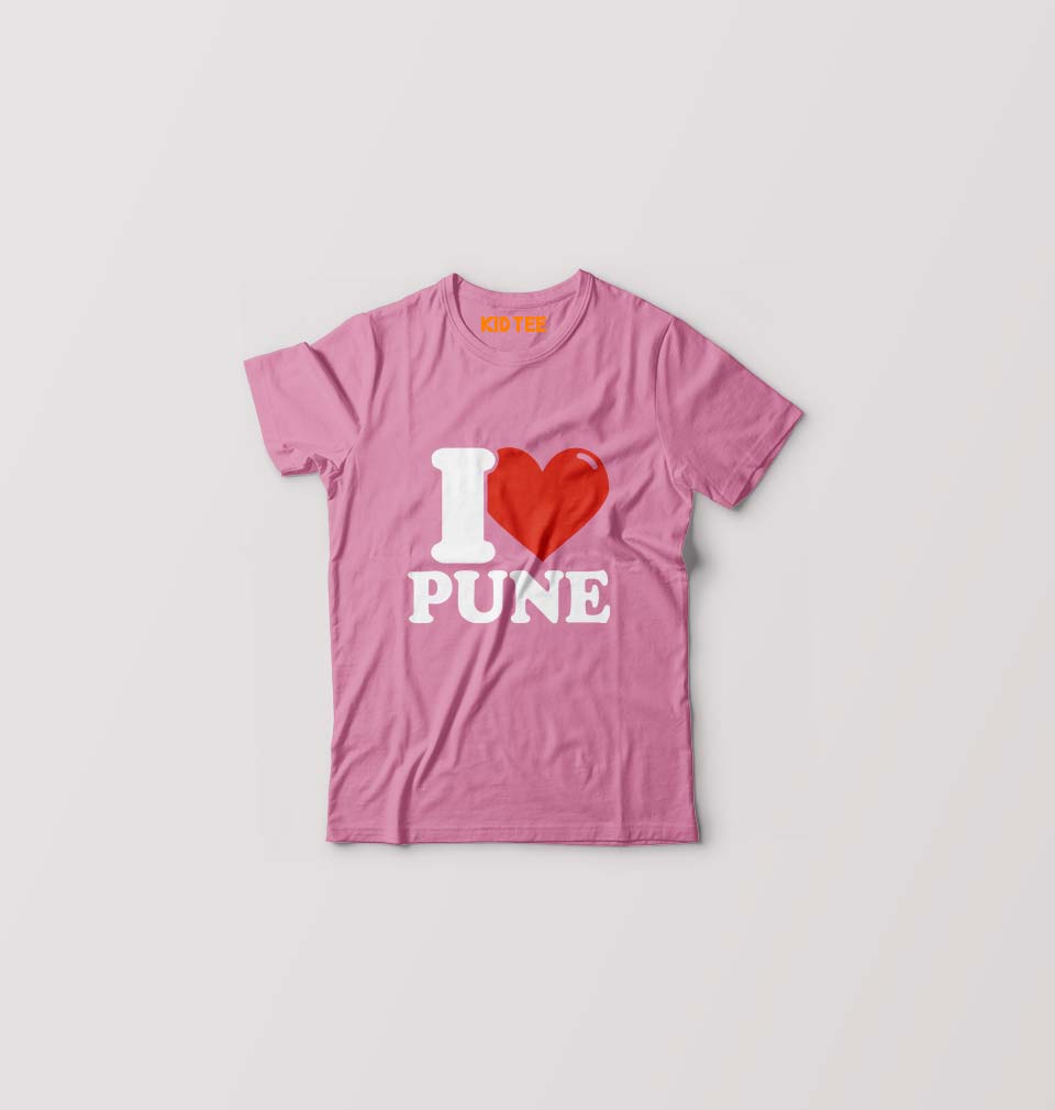 I Love Pune Kids T-Shirt for Boy/Girl-Pink-Ektarfa.online