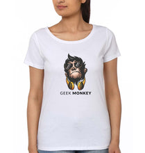 Load image into Gallery viewer, Geek Monkey T-Shirt for Women-White-Ektarfa.online
