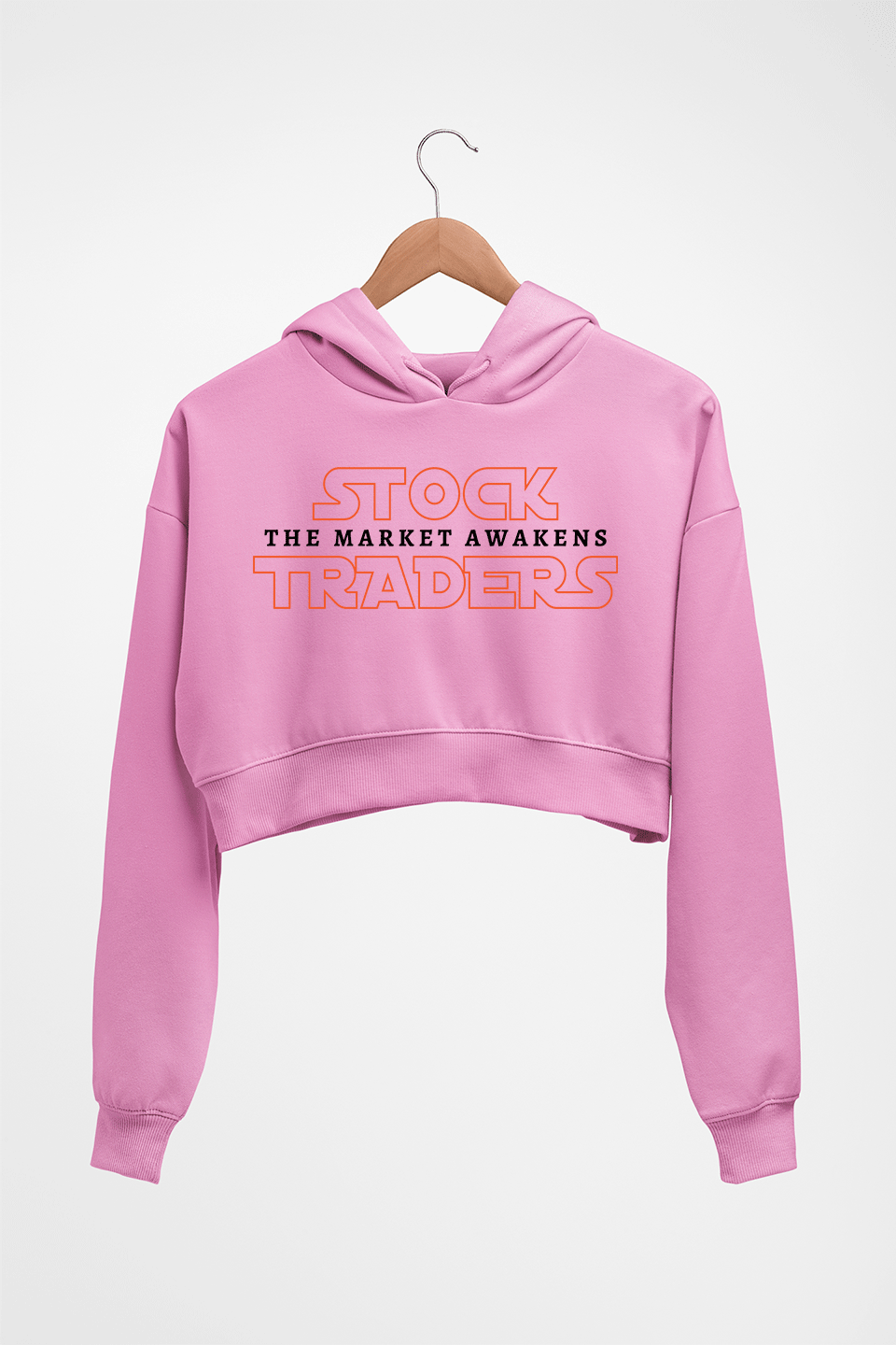 Share Market(Stock Market) Crop HOODIE FOR WOMEN-Light Baby Pink-Ektarfa.online