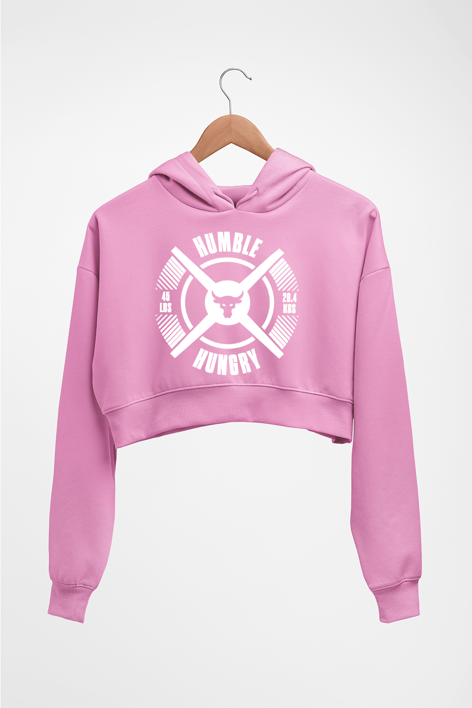 Humble Hungry Gym Crop HOODIE FOR WOMEN-Light Baby Pink-Ektarfa.online