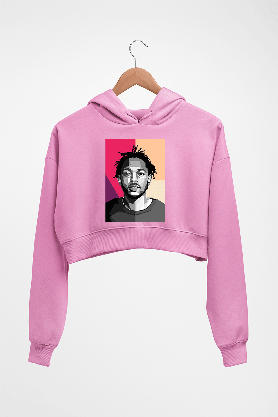Kendrick Lamar Crop HOODIE FOR WOMEN-Light Baby Pink-Ektarfa.online