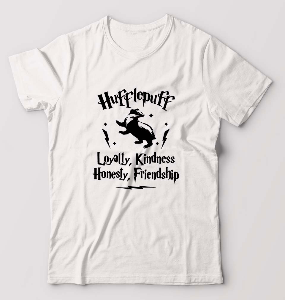 Hufflepuff Harry Potter T-Shirt for Men-White-Ektarfa.online