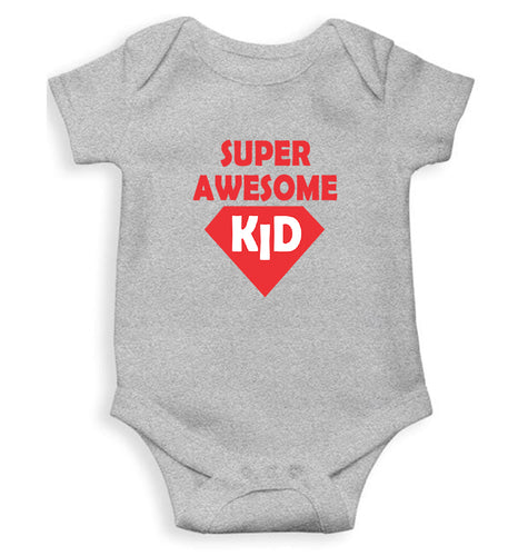 Super Awesome Kid Kids Romper For Baby Boy/Girl-0-5 Months(18 Inches)-Grey-Ektarfa.online