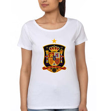 Load image into Gallery viewer, Spain Football T-Shirt for Women-White-Ektarfa.online
