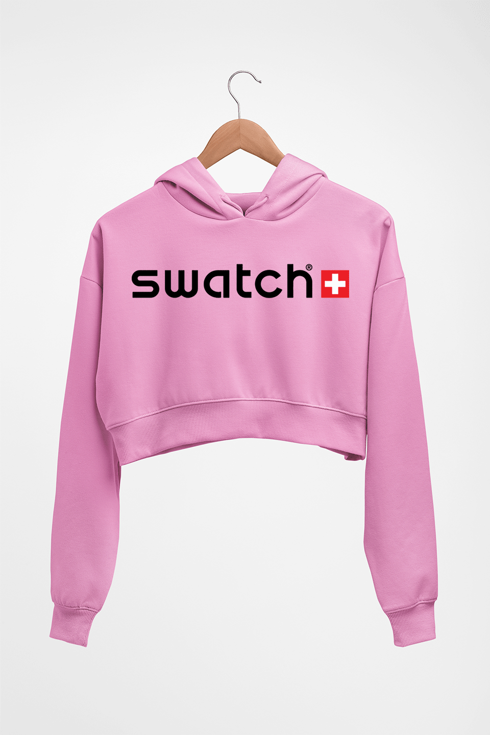 Swatch Crop HOODIE FOR WOMEN-Light Baby Pink-Ektarfa.online