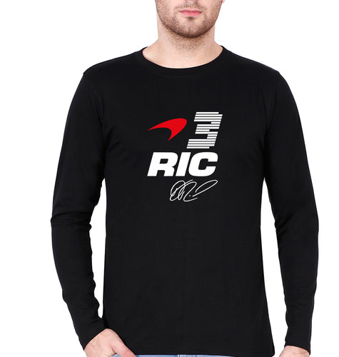 Daniel Ricciardo Full Sleeves T-Shirt for Men-Black-Ektarfa.online
