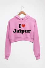 Load image into Gallery viewer, I Love Jaipur Crop HOODIE FOR WOMEN-Light Baby Pink-Ektarfa.online
