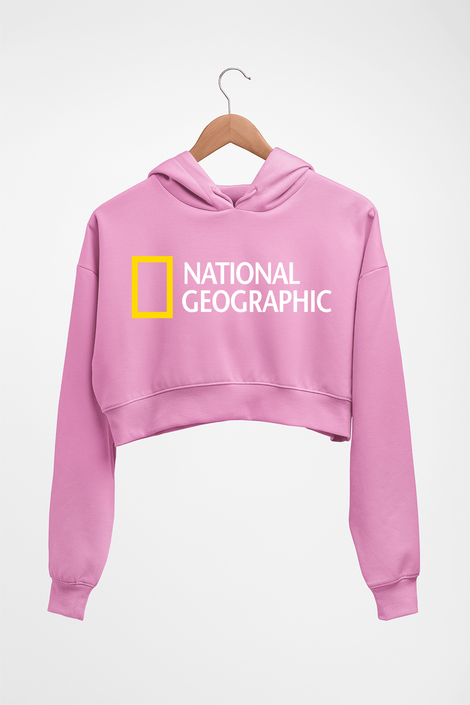 National Geographic Crop HOODIE FOR WOMEN-Light Baby Pink-Ektarfa.online