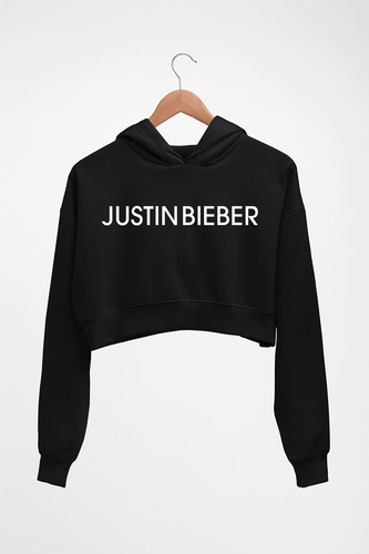 Justin Bieber Crop HOODIE FOR WOMEN-Black-Ektarfa.online