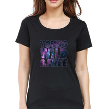 Load image into Gallery viewer, Young Wild Free T-Shirt for Women-Black-Ektarfa.online
