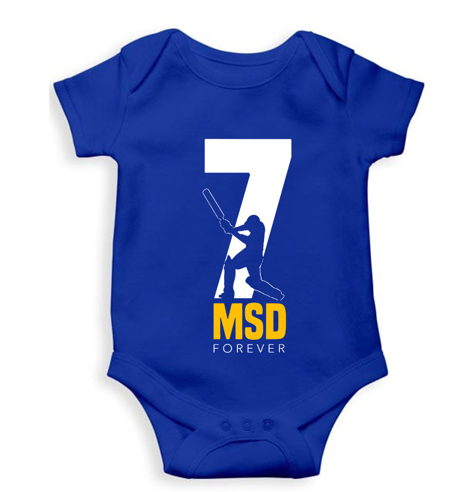 MS Dhoni (MSD) Kids Romper For Baby Boy/Girl-Royal Blue-Ektarfa.online